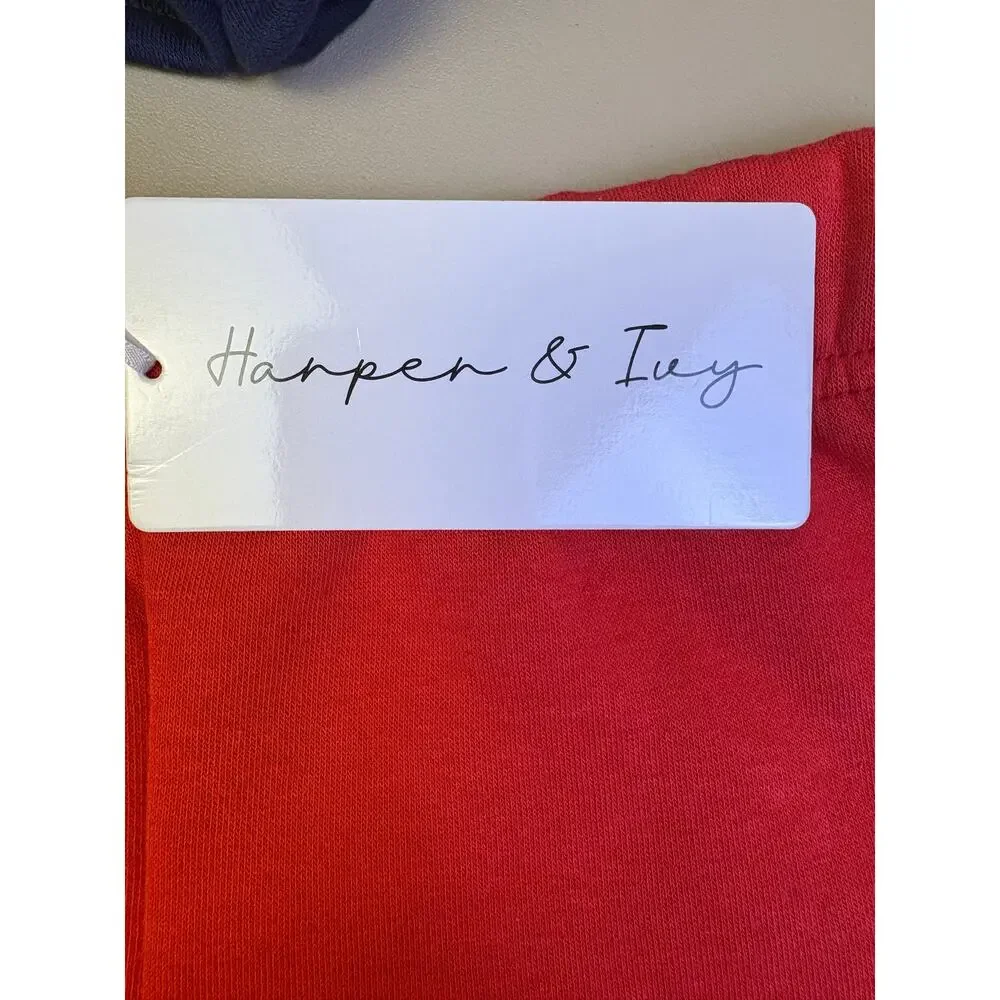 Harper & Ivy Girls Shorts 2 Pack Size 10/12 Navy Red Dolphin Athletic NWT